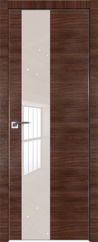 Interiérové dveře bezfalcové - 5Z - Barva: Malaga Cherry Crosscut, Sklo: Lacobel Mother-of-Pearl Lacquer, Hrana Dveří: Matný Hliník