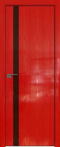 Interiérové dveře bezfalcové - 6STK - Barva: Pine Red Glossy, Sklo: Lacobel Brown Lacquer, Hrana Dveří: Black Edition ze čtyř stran