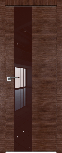 Interiérové dveře bezfalcové - 5Z - Barva: Malaga Cherry Crosscut, Sklo: Lacobel Brown Lacquer, Hrana Dveří: Matný Hliník