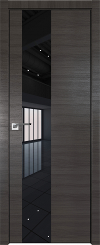 Interiérové dveře bezfalcové - 5Z - Barva: Gray Crosscut, Sklo: Lacobel Black Lacquer, Hrana Dveří: BLACK EDITION