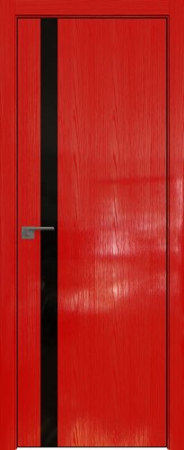 Interiérové dveře bezfalcové - 6STK - Barva: Pine Red Glossy, Sklo: Lacobel Black Lacquer, Hrana Dveří: Black Edition ze čtyř stran