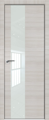 Interiérové dveře bezfalcové - 5Z - Barva: White Ash Crosscut, Sklo: Lacobel White Lacquer, Hrana Dveří: BLACK EDITION
