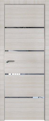 Interiérové dveře bezfalcové - 20Z - Barva: White Ash Crosscut, Sklo: Zrcadlo, Hrana Dveří: Matný Hliník