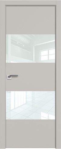 Interiérové dveře bezfalcové - 10SMK - Barva: Pebble Matt, Sklo: Lacobel White Lacquer, Hrana Dveří: Matná ze čtyř stran
