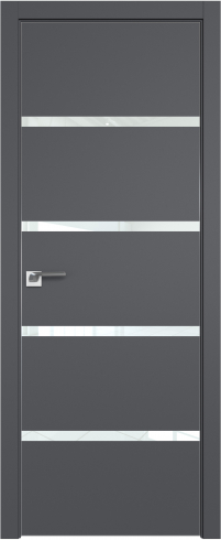 Interiérové dveře bezfalcové - 120SMA - Barva: Gray Matt, Sklo: Lacobel White Lacquer, Hrana Dveří: Matná ze čtyř stran