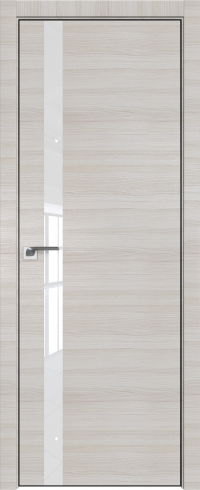 Interiérové dveře bezfalcové - 6Z - Barva: White Ash Crosscut, Sklo: Lacquer Classic, Hrana Dveří: BLACK EDITION