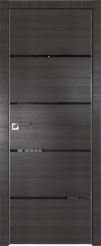 Interiérové dveře bezfalcové - 20Z - Barva: Gray Crosscut, Sklo: Lacobel Black Lacquer, Hrana Dveří: Matný Hliník