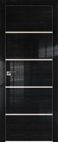 Interiérové dveře bezfalcové - 20STK - Barva: Pine Manhattan Grey, Sklo: Lacobel Black Lacquer, Hrana Dveří: Black Edition ze čtyř stran