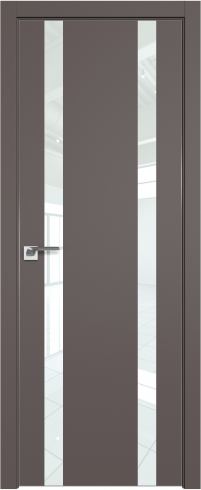 Interiérové dveře bezfalcové - 109SMA - Barva: Cocoa Matt, Sklo: Lacobel White Lacquer, Hrana Dveří: Matná ze čtyř stran