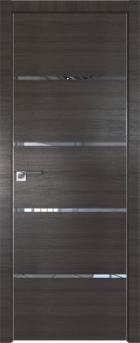 Interiérové dveře bezfalcové - 20Z - Barva: Gray Crosscut, Sklo: Zrcadlo, Hrana Dveří: Matný Hliník