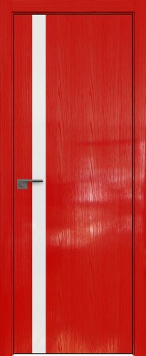 Interiérové dveře bezfalcové - 6STK - Barva: Pine Red Glossy, Sklo: Lacobel White Lacquer, Hrana Dveří: Black Edition ze čtyř stran
