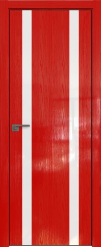 Interiérové dveře bezfalcové - 9STK - Barva: Pine Red Glossy, Sklo: Lacobel White Lacquer, Hrana Dveří: Black Edition ze čtyř stran