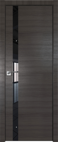 Interiérové dveře bezfalcové - 6Z - Barva: Gray Crosscut, Sklo: Lacobel Brown Lacquer, Hrana Dveří: BLACK EDITION
