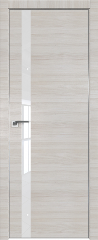 Interiérové dveře bezfalcové - 6Z - Barva: Gray Crosscut, Sklo: Lacobel Silver Lacquer, Hrana Dveří: Matný Hliník