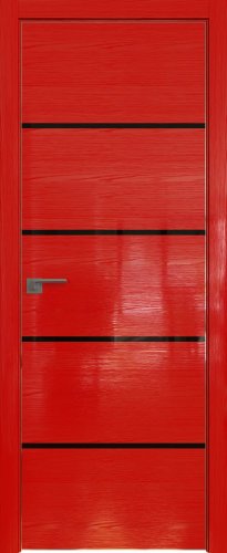 Interiérové dveře bezfalcové - 20STK - Barva: Pine Red Glossy, Sklo: Lacobel Black Lacquer, Hrana Dveří: Black Edition ze čtyř stran
