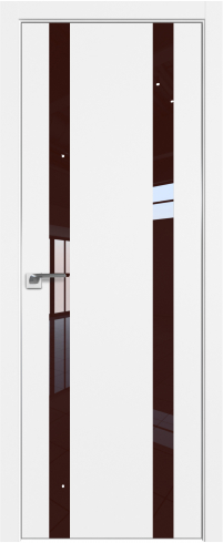 Interiérové dveře bezfalcové - 109SMA - Barva: White Matt, Sklo: Lacobel Brown Lacquer, Hrana Dveří: Matná ze čtyř stran
