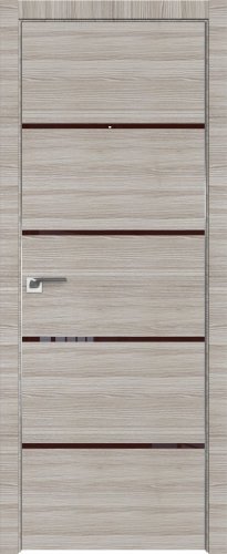 Interiérové dveře bezfalcové - 20Z - Barva: Capiccino Crosscut, Sklo: Lacobel Brown Lacquer, Hrana Dveří: Matný Hliník