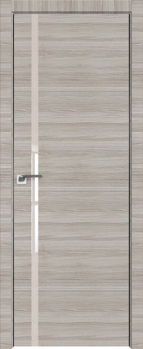 Interiérové dveře bezfalcové - 22Z - Barva: Gray Crosscut, Sklo: Lacobel White Lacquer, Hrana Dveří: BLACK EDITION