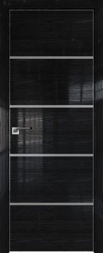 Interiérové dveře bezfalcové - 20STK - Barva: Pine Manhattan Grey, Sklo: Lacobel Black Lacquer, Hrana Dveří: Black Edition ze čtyř stran
