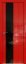 Interiérové dveře bezfalcové - 5STK - Barva: Pine Red Glossy, Sklo: Lacobel Black Lacquer, Hrana Dveří: Black Edition ze čtyř stran
