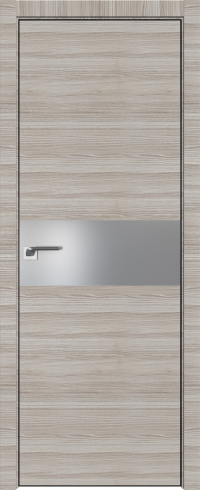 Interiérové dveře bezfalcové - 4Z - Barva: Capiccino Crosscut, Sklo: Lacobel Silver Lacquer, Hrana Dveří: BLACK EDITION