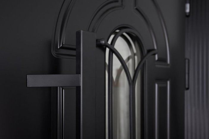 Bezpečnostní dveře venkovní Zariela Glass Black 1200/2300 COTTAGE  s dveřním zavíračem