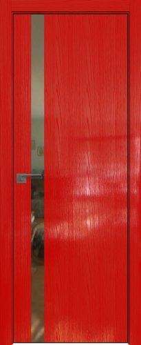 Interiérové dveře bezfalcové - 6STK - Barva: Pine Red Glossy, Sklo: Zrcadlo, Hrana Dveří: Black Edition ze čtyř stran