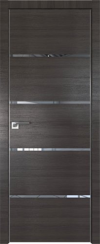 Interiérové dveře bezfalcové - 20Z - Barva: Gray Crosscut, Sklo: Zrcadlo, Hrana Dveří: Matný Hliník