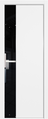 Interiérové dveře bezfalcové - 100SMK - Barva: White Matt, Sklo: Lacobel Black Lacquer, Hrana Dveří: Matná ze čtyř stran