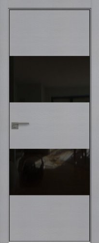 Interiérové dveře bezfalcové - 10STK - Barva: Pine Manhattan Grey, Sklo: Lacobel Black Lacquer, Hrana Dveří: Black Edition ze čtyř stran