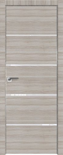 Interiérové dveře bezfalcové - 20Z - Barva: Capiccino Crosscut, Sklo: Lacobel White Lacquer, Hrana Dveří: Matný Hliník