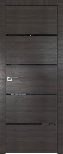 Interiérové dveře bezfalcové - 20Z - Barva: Gray Crosscut, Sklo: Lacobel Black Lacquer, Hrana Dveří: Matný Hliník