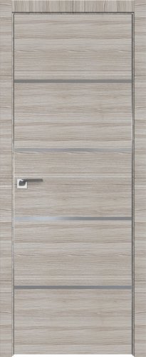 Interiérové dveře bezfalcové - 20Z - Barva: Capiccino Crosscut, Sklo: Lacobel Silver Lacquer, Hrana Dveří: Matný Hliník