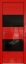 Interiérové dveře bezfalcové - 10STK - Barva: Pine Red Glossy, Sklo: Lacobel Black Lacquer, Hrana Dveří: Black Edition ze čtyř stran