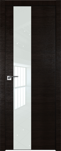 Interiérové dveře bezfalcové - 5Z - Barva: Wenge Crosscut, Sklo: Lacobel White Lacquer, Hrana Dveří: BLACK EDITION