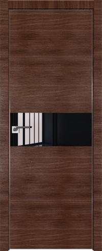 Interiérové dveře bezfalcové - 4Z - Barva: Malaga Cherry Crosscut, Sklo: Lacobel Black Lacquer, Hrana Dveří: Matný Hliník