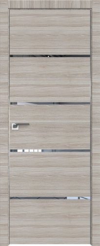Interiérové dveře bezfalcové - 20Z - Barva: Capiccino Crosscut, Sklo: Zrcadlo, Hrana Dveří: Matný Hliník