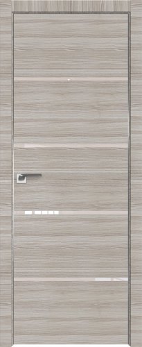 Interiérové dveře bezfalcové - 20Z - Barva: Capiccino Crosscut, Sklo: Lacobel Mother-of-Pearl Lacquer, Hrana Dveří: Matný Hliník
