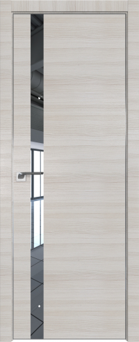 Interiérové dveře bezfalcové - 6Z - Barva: White Ash Crosscut, Sklo: Zrcadlo, Hrana Dveří: Matný Hliník