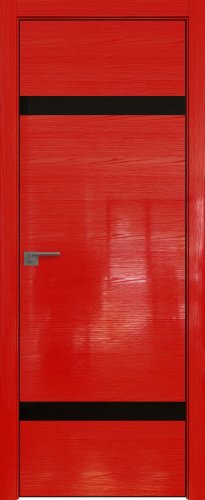 Interiérové dveře bezfalcové - 3STK - Barva: Pine Red Glossy, Sklo: Lacobel Black Lacquer, Hrana Dveří: Black Edition ze čtyř stran