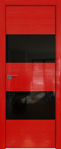 Interiérové dveře bezfalcové - 10STK - Barva: Pine Red Glossy, Sklo: Lacobel Black Lacquer, Hrana Dveří: Black Edition ze čtyř stran