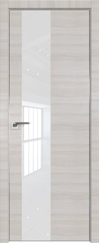 Interiérové dveře bezfalcové - 5Z - Barva: White Ash Crosscut, Sklo: Lacobel White Lacquer, Hrana Dveří: Matný Hliník