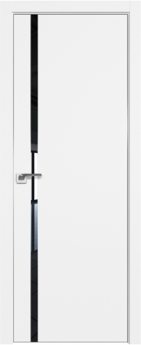 Interiérové dveře bezfalcové - 122SMA - Barva: White Matt, Sklo: Lacobel Black Lacquer, Hrana Dveří: Matná ze čtyř stran