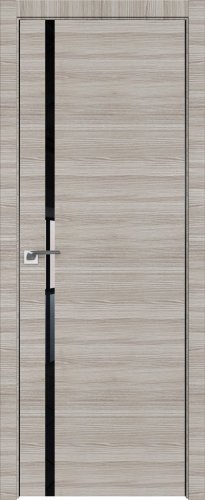 Interiérové dveře bezfalcové - 22Z - Barva: Capiccino Crosscut, Sklo: Lacobel Black Lacquer, Hrana Dveří: Matný Hliník