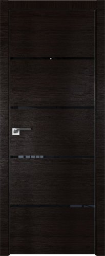 Interiérové dveře bezfalcové - 20Z - Barva: Wenge Crosscut, Sklo: Lacobel Black Lacquer, Hrana Dveří: Matný Hliník