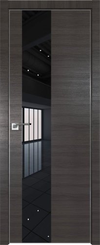 Interiérové dveře bezfalcové - 5Z - Barva: Gray Crosscut, Sklo: Lacobel Black Lacquer, Hrana Dveří: Matný Hliník