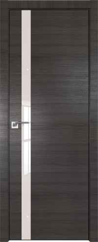 Interiérové dveře bezfalcové - 6Z - Barva: White Ash Crosscut, Sklo: Lacobel Silver Lacquer, Hrana Dveří: BLACK EDITION