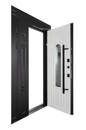 Bezpečnostní dveře venkovní Zariela Glass Black 1200/2300 COTTAGE  s dveřním zavíračem