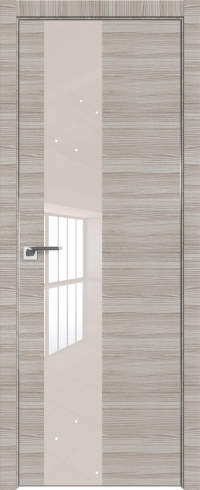 Interiérové dveře bezfalcové - 5Z - Barva: Capiccino Crosscut, Sklo: Lacobel Mother-of-Pearl Lacquer, Hrana Dveří: Matný Hliník