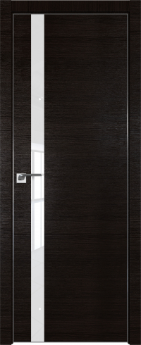 Interiérové dveře bezfalcové - 6Z - Barva: White Ash Crosscut, Sklo: Lacobel Brown Lacquer, Hrana Dveří: BLACK EDITION